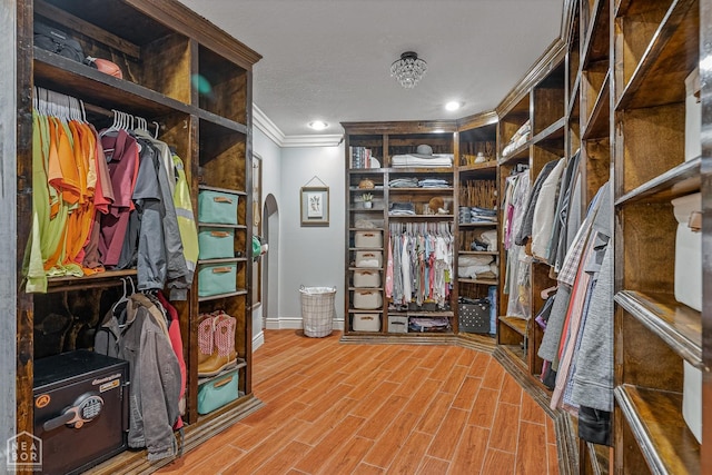 1616 Neely Rd, Jonesboro, AR 72404 - walk in closet with arched walkways and wood finished floors