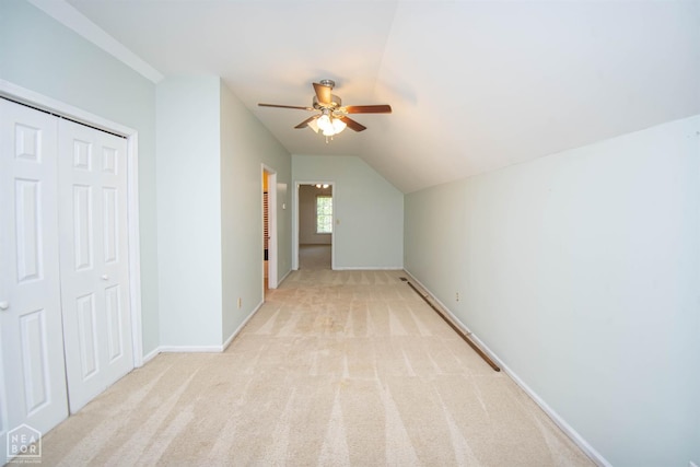 2205 Oak Hollow Ln, Jonesboro, AR 72401 - additional living space with ceiling fan, light carpet, and lofted ceiling