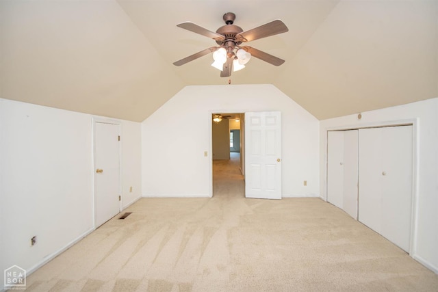 2205 Oak Hollow Ln, Jonesboro, AR 72401 - bonus room with ceiling fan, light carpet, and vaulted ceiling
