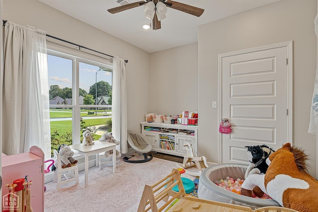 3604 Fieldstone Dr, Paragould, AR 72450 - game room featuring a ceiling fan and recessed lighting