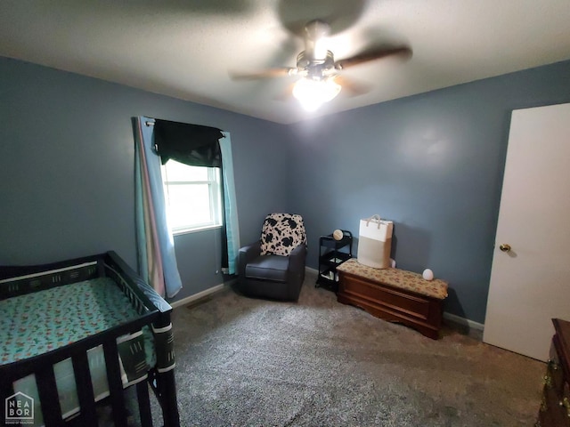800 Hilltop Dr, Piggott, AR 72454 - bedroom featuring carpet flooring, baseboards, and ceiling fan