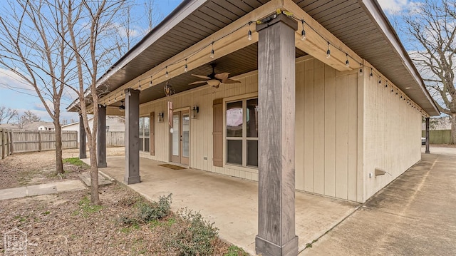 107 Farmers Ln, Manila, AR 72442 - rear view of property with a patio, fence, and a ceiling fan