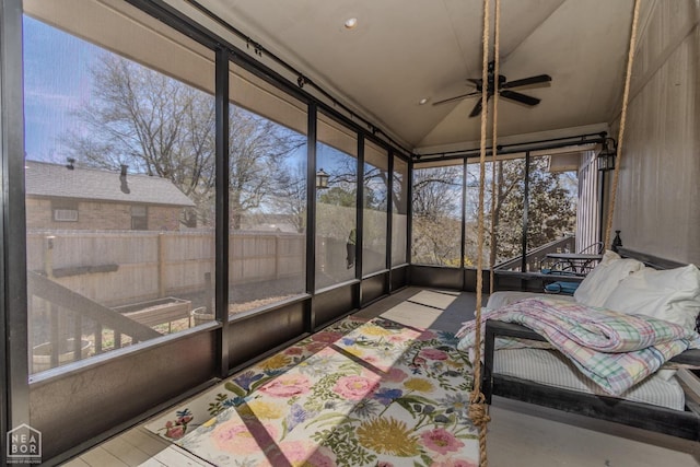 106 Winston Pl, Paragould, AR 72450 - sunroom / solarium featuring ceiling fan and vaulted ceiling
