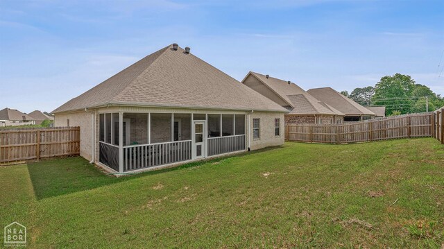 107 Hidden Creek St, Brookland, AR 72417 - back of property with roof with shingles and a sunroom