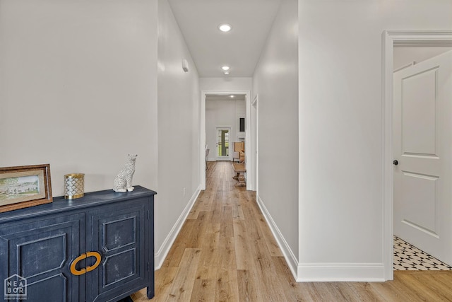 107 Hidden Creek St, Brookland, AR 72417 - hall featuring light wood finished floors, recessed lighting, and baseboards