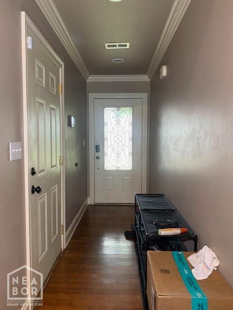 4709 Summit Ridge Dr, Jonesboro, AR 72404 - entryway with hardwood / wood-style flooring and crown molding