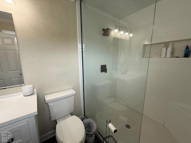 1354 Wiley Dr, Piggott, AR 72454 - full bath featuring crown molding, walk in shower, and vanity