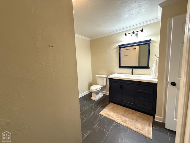 1354 Wiley Dr, Piggott, AR 72454 - bathroom featuring crown molding, vanity, and marble finish flooring