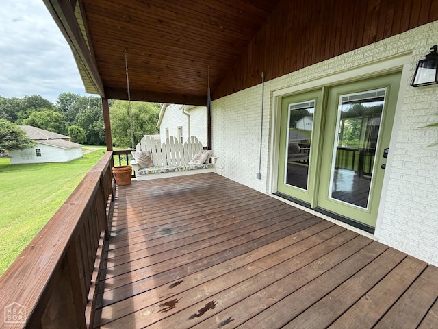1354 Wiley Dr, Piggott, AR 72454 - wooden terrace featuring a yard