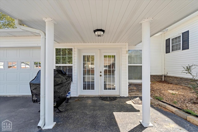 view of exterior entry with french doors