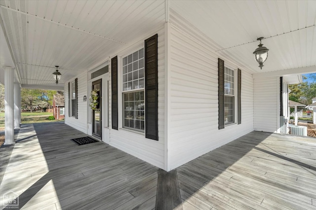 deck featuring a porch