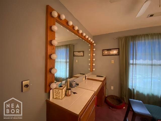 bathroom with vanity and visible vents