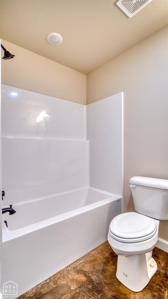 165 Nelson Cir, Trumann, AR 72472 - full bathroom with toilet, a textured ceiling, shower / bath combination, and visible vents