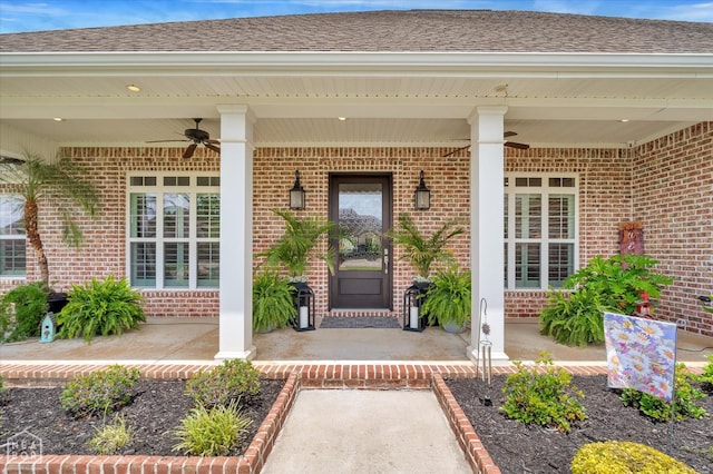 4260 Weldon Cv, Jonesboro, AR 72404 - property entrance featuring brick siding and a ceiling fan