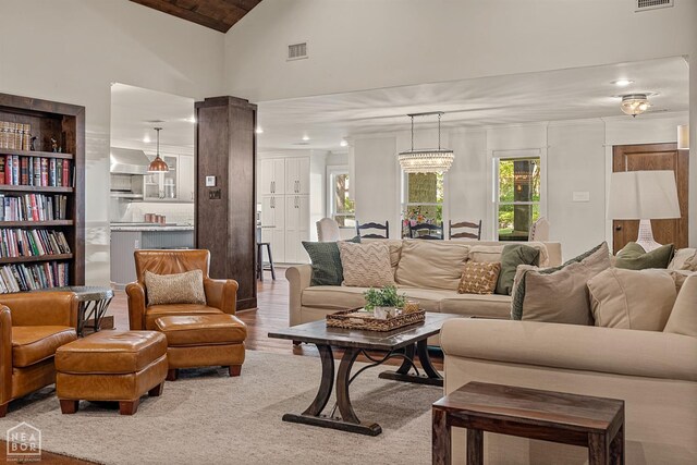 803 Fairway Dr, Jonesboro, AR 72401 - living area featuring high vaulted ceiling, recessed lighting, and visible vents