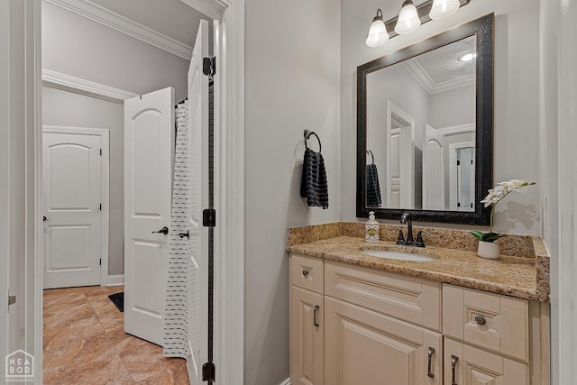 3293 Abigail Ct, Jonesboro, AR 72404 - bathroom featuring ornamental molding, vanity, and baseboards