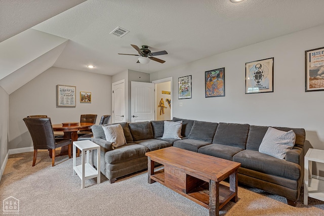 3293 Abigail Ct, Jonesboro, AR 72404 - living area with light carpet, ceiling fan, baseboards, and recessed lighting