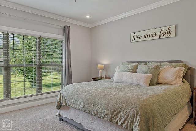 3293 Abigail Ct, Jonesboro, AR 72404 - bedroom featuring multiple windows, ornamental molding, carpet floors, and recessed lighting