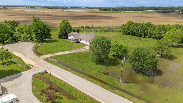 drone / aerial view with a rural view