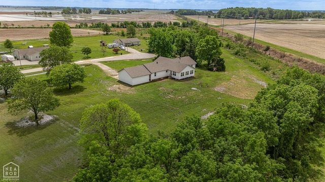 drone / aerial view with a rural view