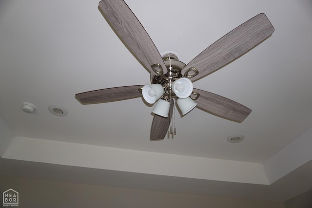 interior details with ceiling fan