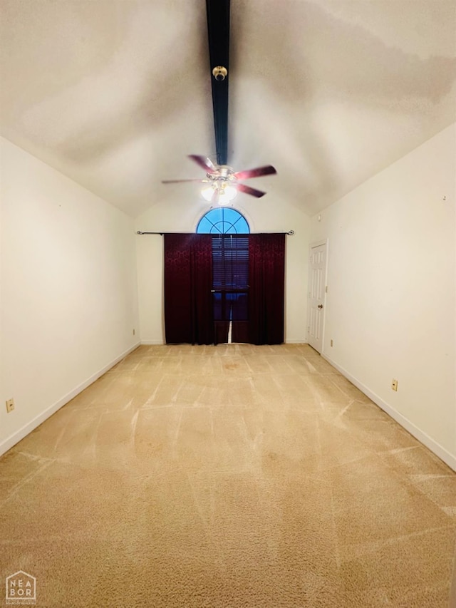 2208 John Cir, Newport, AR 72112 - unfurnished bedroom with carpet floors, baseboards, ceiling fan, and vaulted ceiling