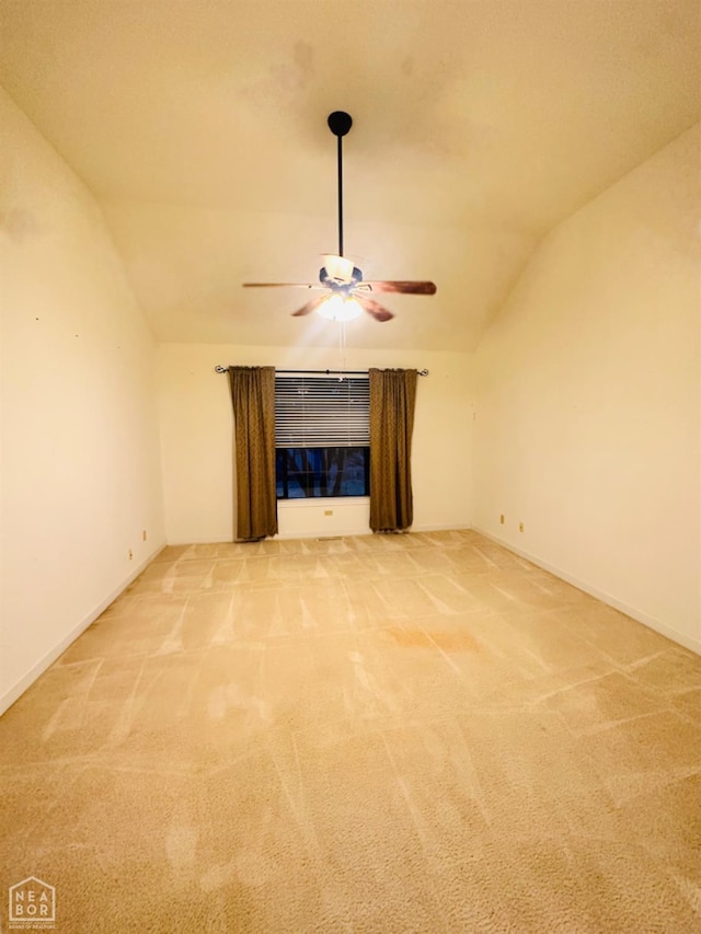 2208 John Cir, Newport, AR 72112 - unfurnished room with ceiling fan, light colored carpet, and lofted ceiling