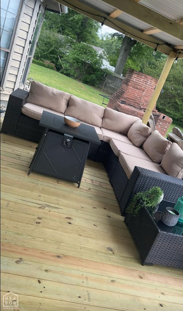 515 6th, Marked Tree, AR 72365 - deck with an outdoor hangout area