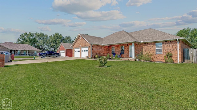 5010 S 28th St, Paragould, AR 72450 - view of front of home featuring an attached garage, driveway, brick siding, and roof with shingles