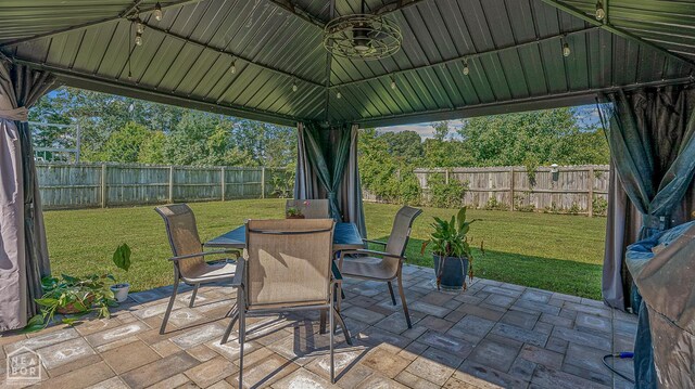 5010 S 28th St, Paragould, AR 72450 - fenced backyard featuring outdoor dining space, a patio area, and a grill