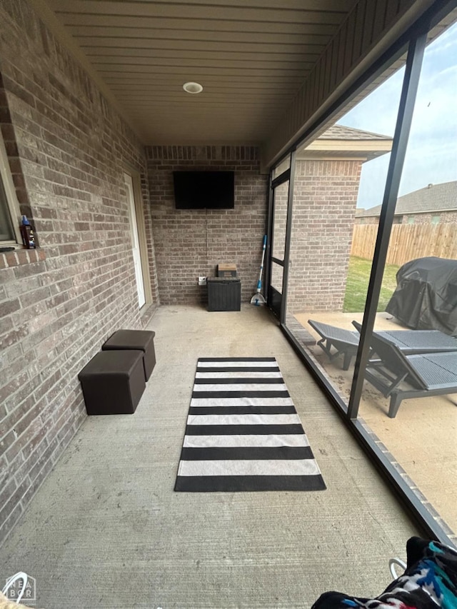 view of unfurnished sunroom