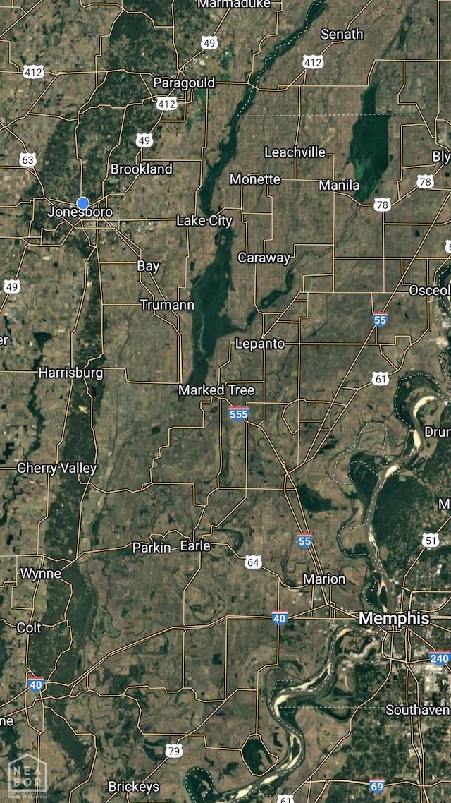 403 N Bridge St, Jonesboro, AR 72401 - aerial view of property's location
