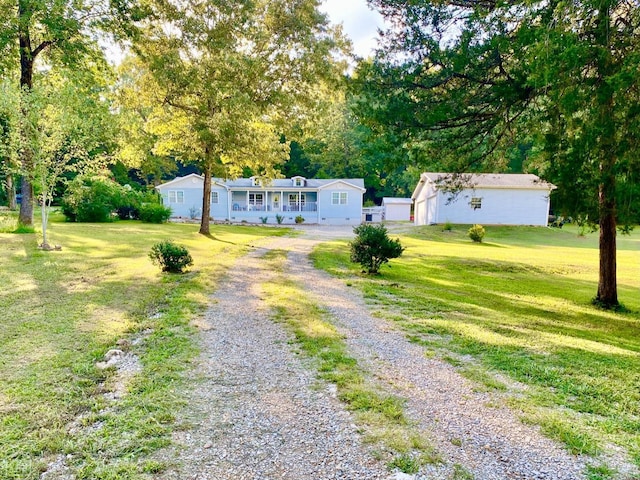 3601 Palestine Rd, Warm Springs, AR 72478 - view of front facade featuring driveway and a front lawn