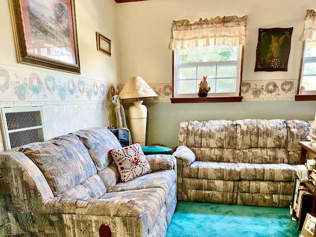 3601 Palestine Rd, Warm Springs, AR 72478 - carpeted living area with heating unit