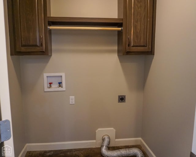 1805 Covey Dr, Jonesboro, AR 72404 - laundry room with electric dryer hookup, washer hookup, and cabinet space