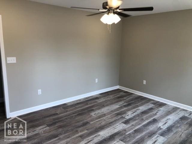1805 Covey Dr, Jonesboro, AR 72404 - spare room featuring a ceiling fan and dark wood-style flooring