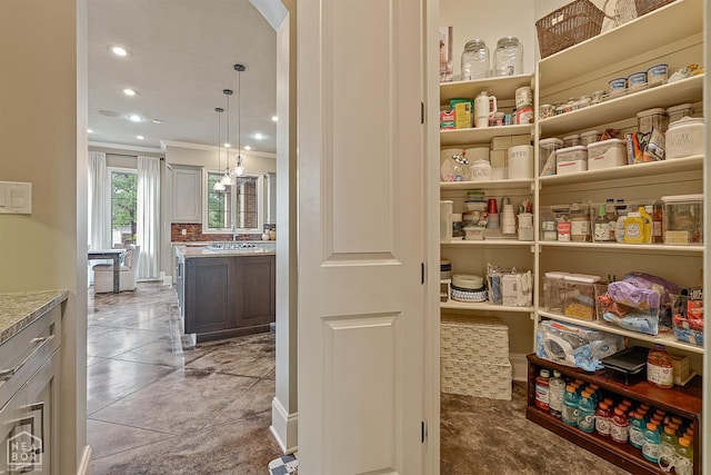 pantry featuring a sink