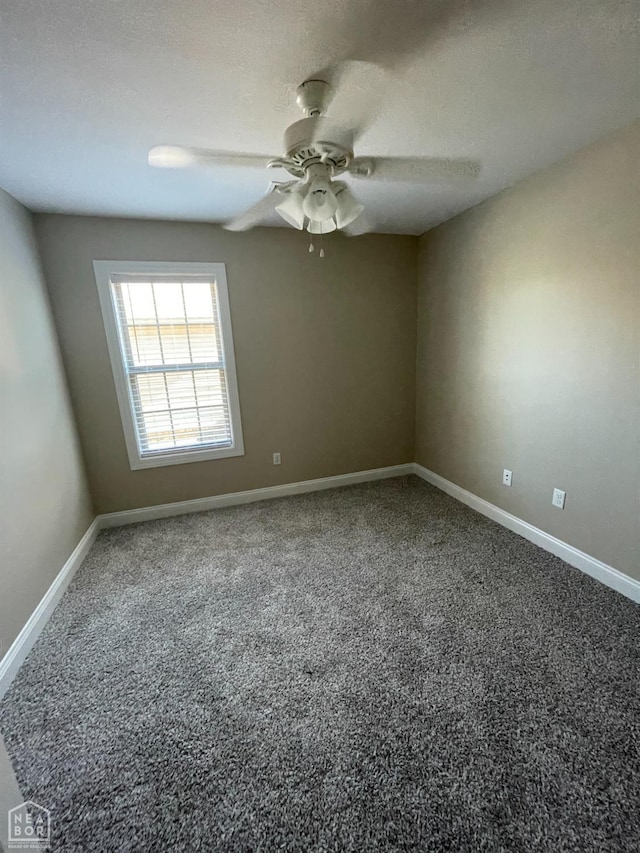 997 Russell Hill Dr, Jonesboro, AR 72404 - spare room with a textured ceiling, ceiling fan, baseboards, and carpet floors