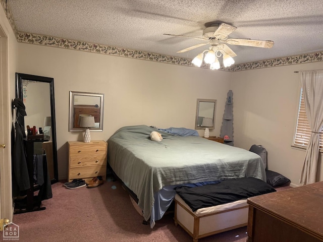 1304 Dana Debbie St, Jonesboro, AR 72405 - bedroom featuring carpet floors, a textured ceiling, and a ceiling fan