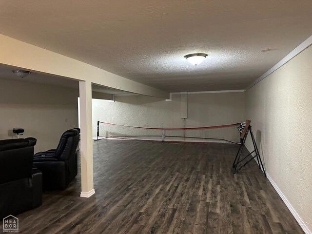 13534 Mc 8001, Yellville, AR 72687 - finished basement featuring dark wood-type flooring, a textured wall, and a textured ceiling