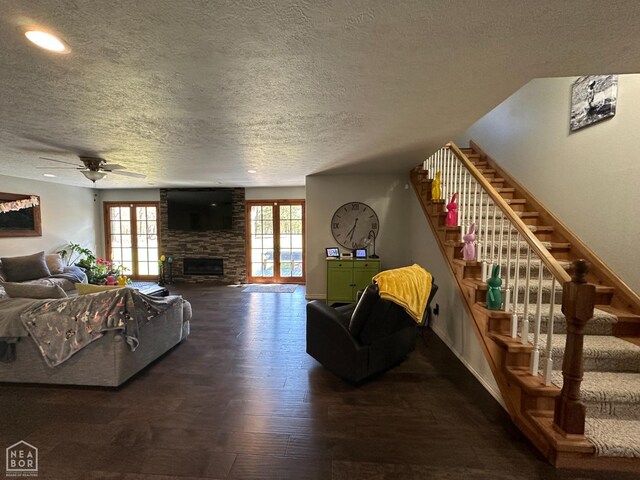 13534 Mc 8001, Yellville, AR 72687 - living area with plenty of natural light, stairs, and a textured ceiling