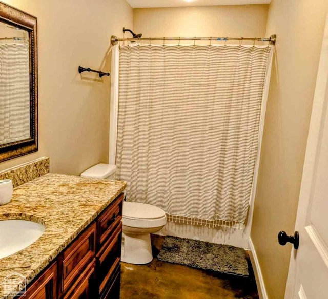509 Wiregrass Way, Jonesboro, AR 72405 - bathroom with vanity, a shower with curtain, and concrete floors