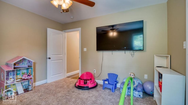 509 Wiregrass Way, Jonesboro, AR 72405 - game room featuring ceiling fan and carpet