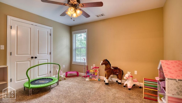 509 Wiregrass Way, Jonesboro, AR 72405 - playroom with carpet flooring and ceiling fan