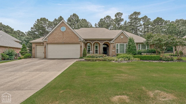 3821 Pebble Beach Dr, Jonesboro, AR 72404 - view of front of property featuring brick siding, an attached garage, and a front lawn