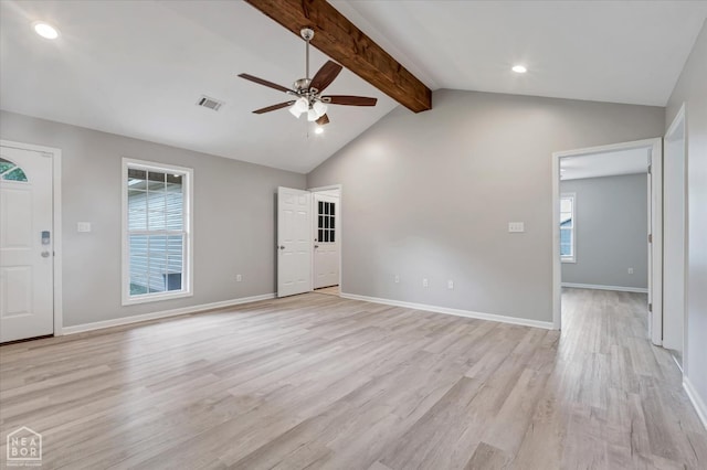 1104 Sandino Dr, Jonesboro, AR 72405 - unfurnished living room with ceiling fan, light wood-style flooring, and recessed lighting