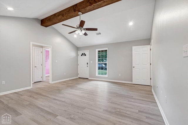 1104 Sandino Dr, Jonesboro, AR 72405 - unfurnished living room featuring a ceiling fan, light wood finished floors, and recessed lighting