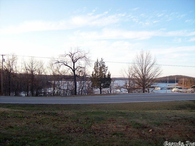 view of street featuring a water view