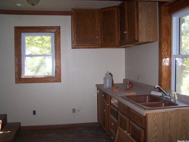 kitchen with a wealth of natural light and sink