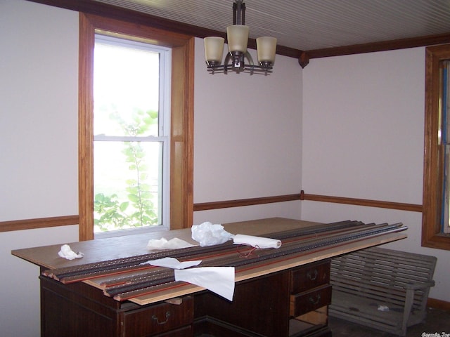 dining room featuring a notable chandelier